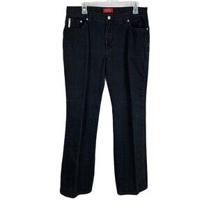 Zena Jeans Women Sz 14 Black Hi Rise Straight Leg 100% Cotton